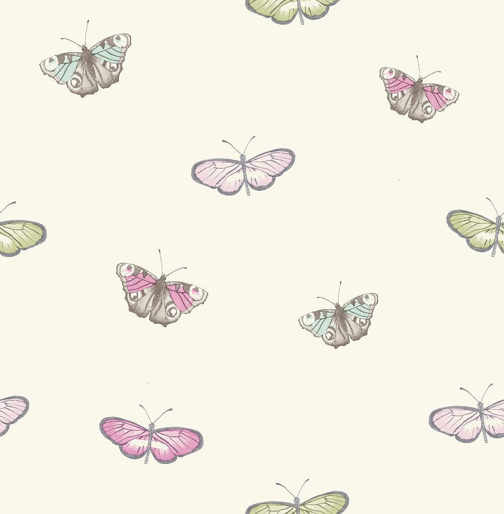 A Wallpaper With Butterflies On It Background