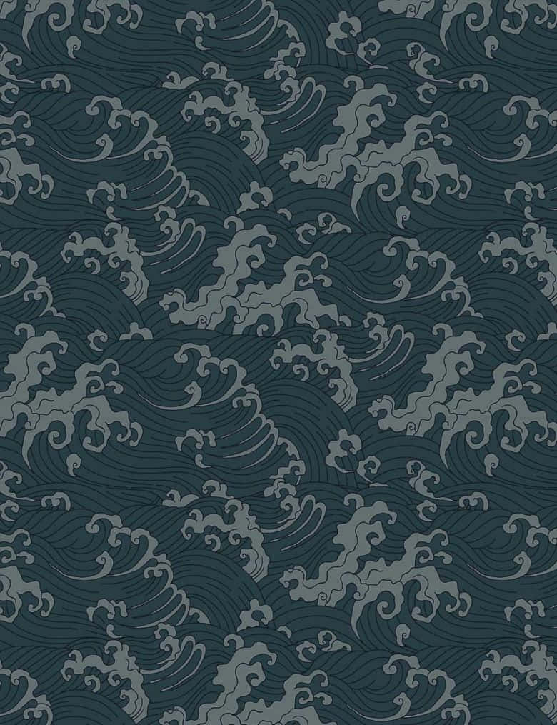 A Wallpaper With Waves And Waves On It Background