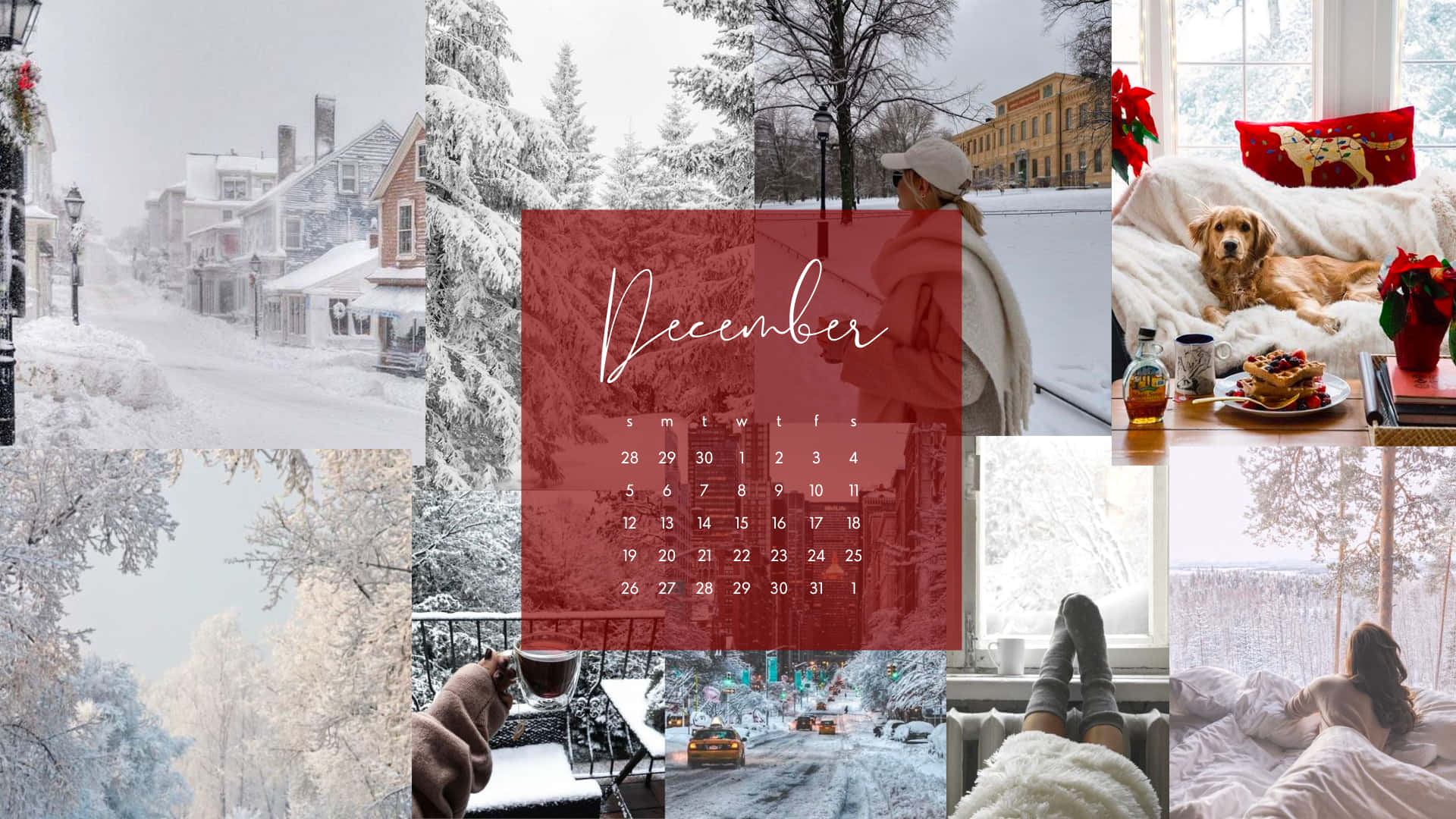 A Warm And Cozy Winter Aesthetic Collage Background