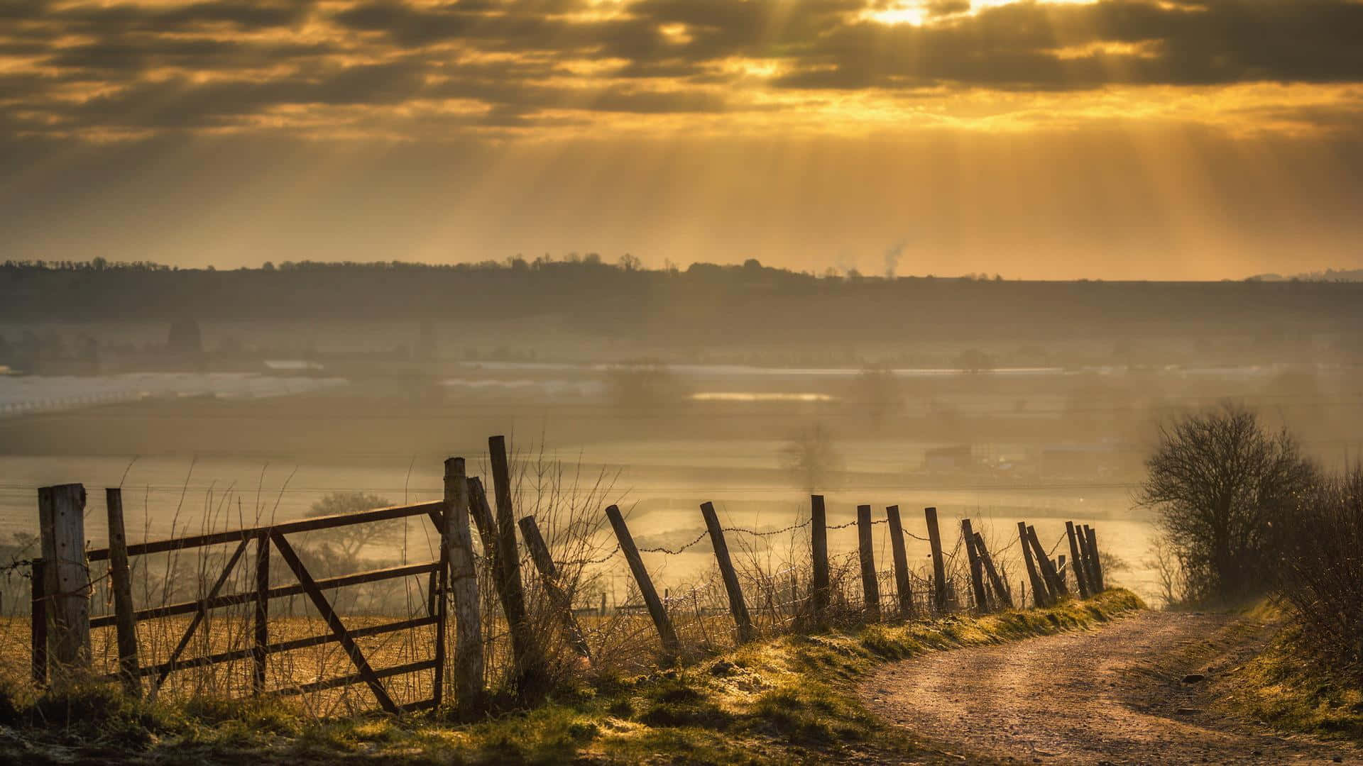 A Warm And Inviting Western-style Scene Background