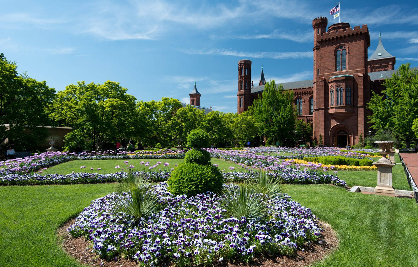 A Warm Summer View At The Smithsonian Castle