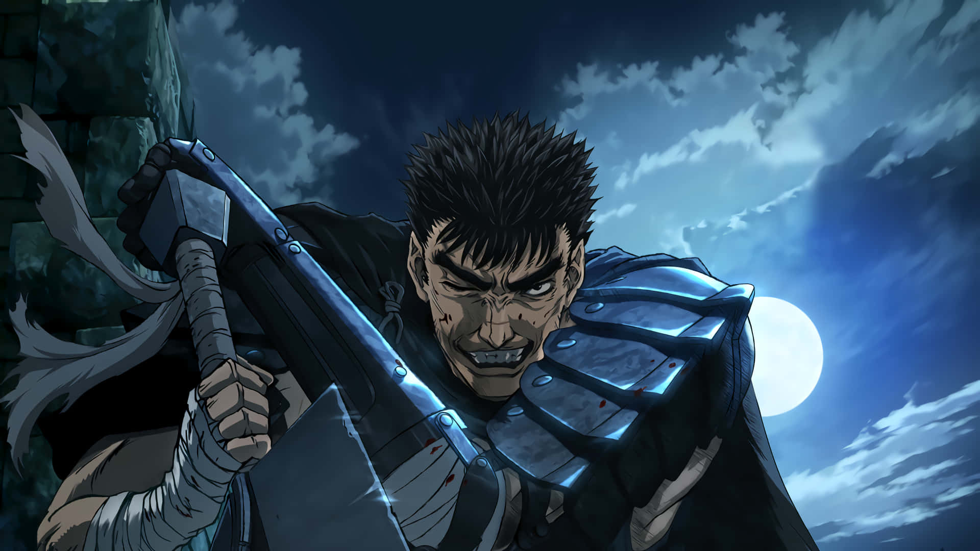 A Warrior Frozen In Time In Their Berserk Armor Background
