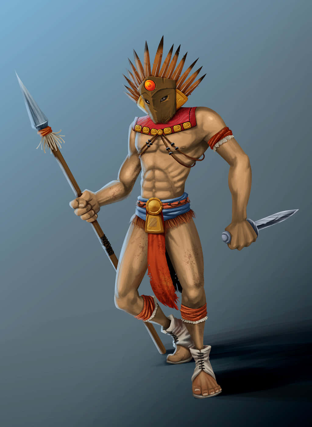 A Warrior Of The Aztec Empire Background