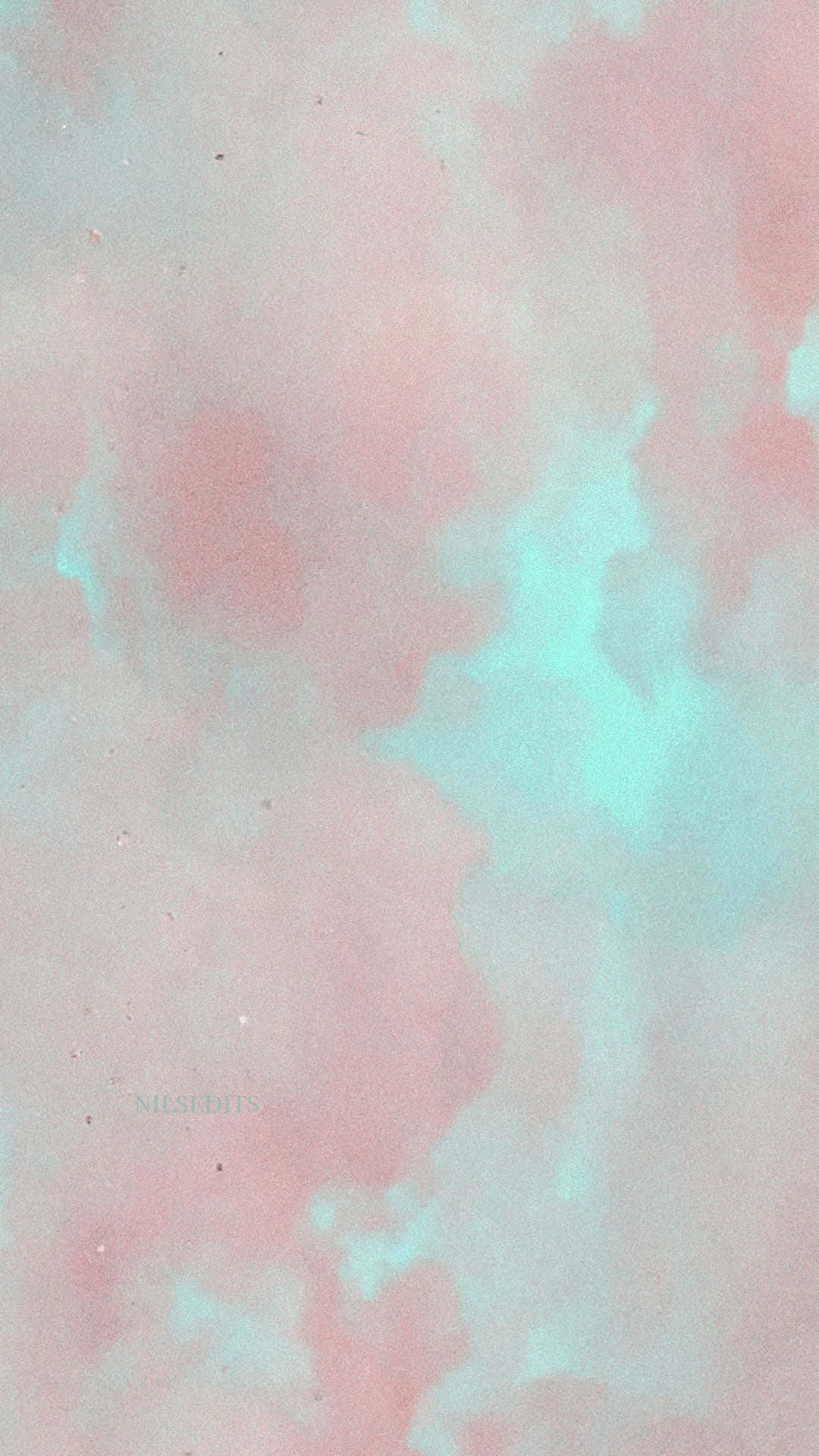 A Watercolor Background With Pink And Turquoise Clouds Background