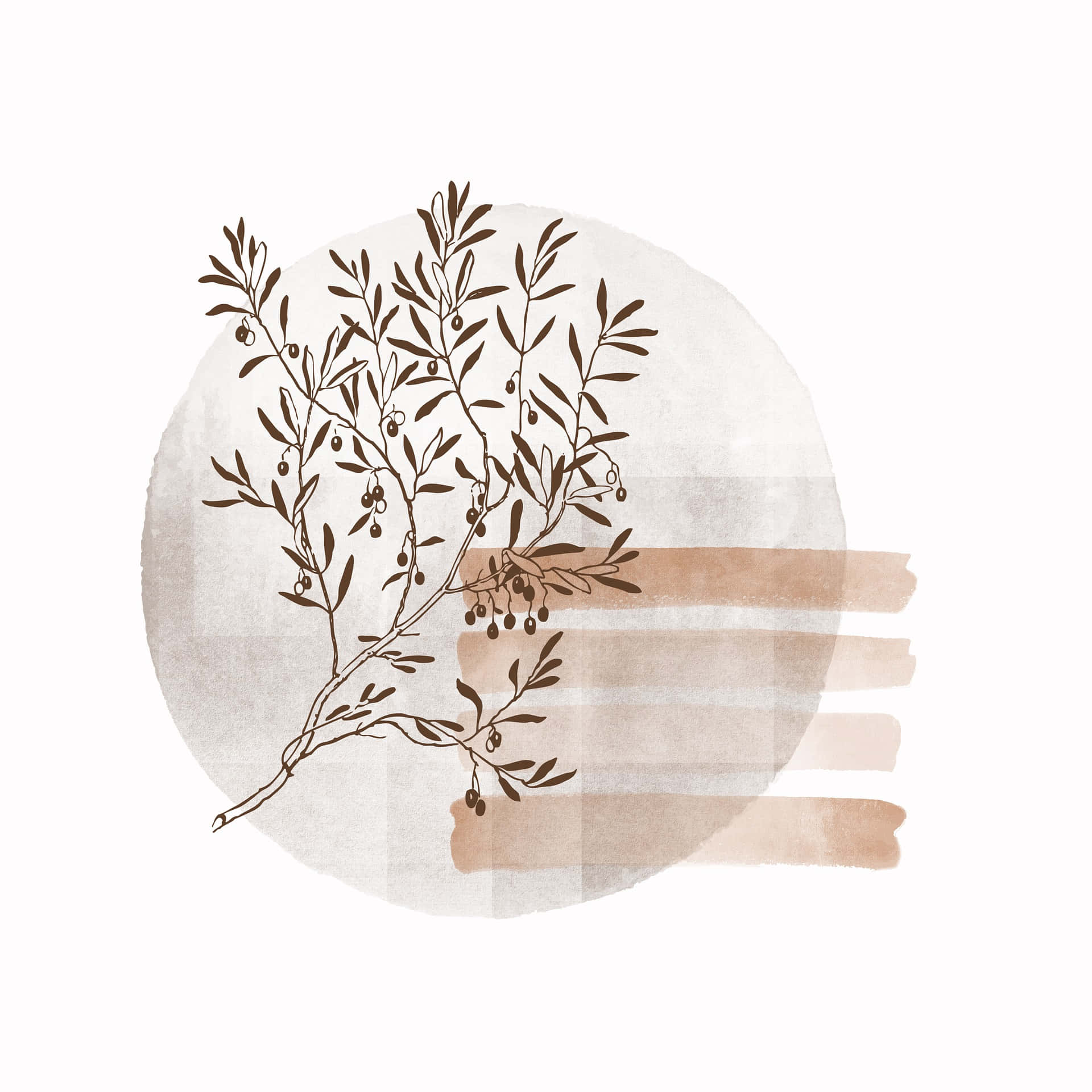 A Watercolor Illustration Of A Tree Branch Background