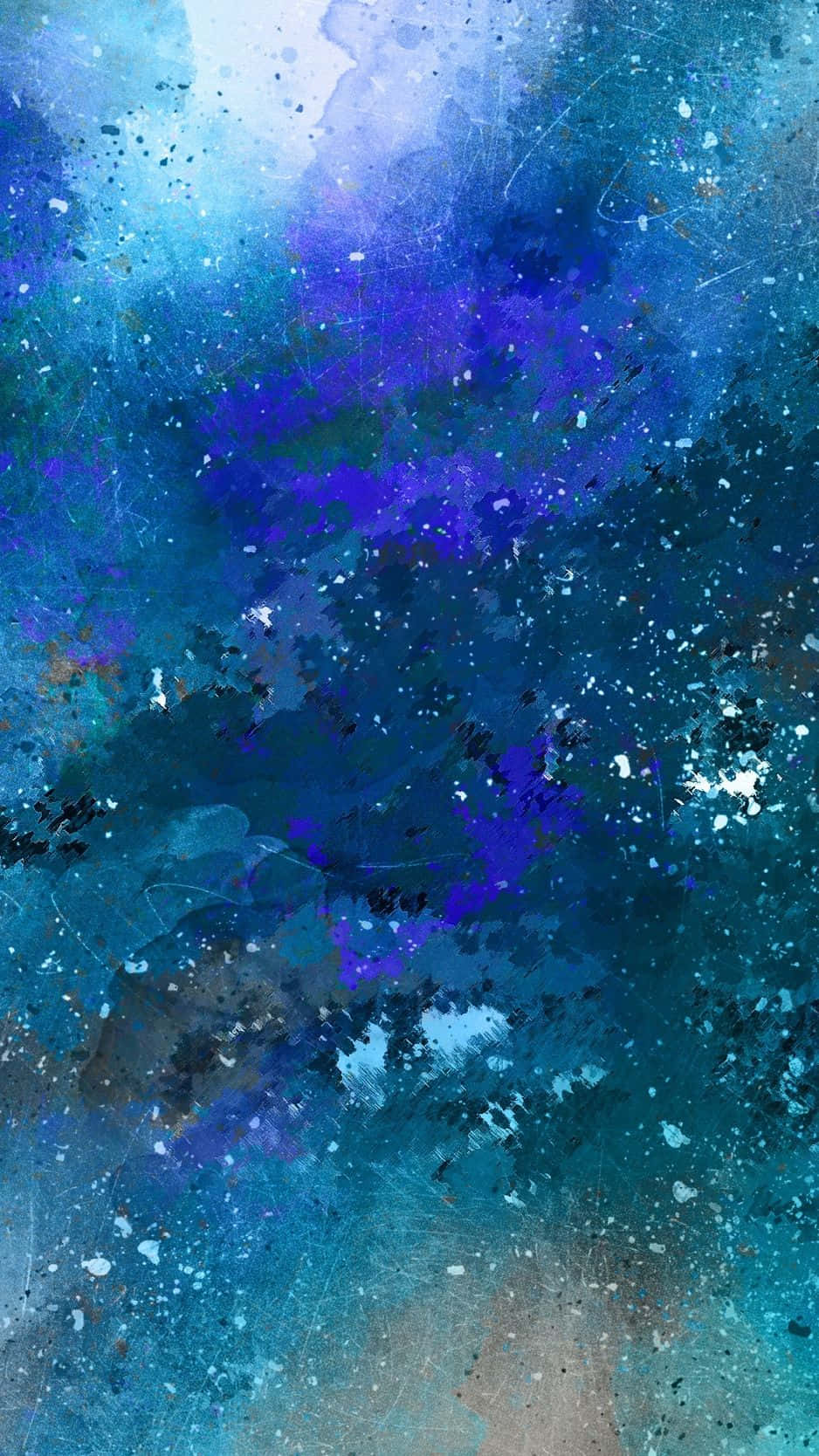 A Watercolor Painting Of A Blue And Purple Space Background