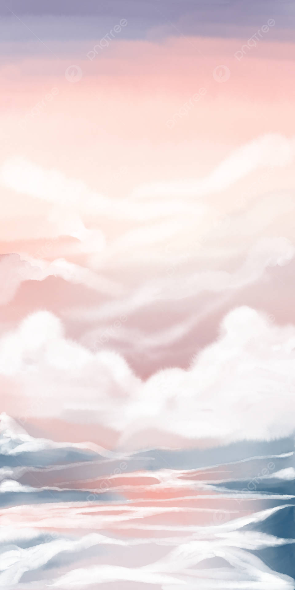 A Watercolor Painting Of Clouds And Water Background