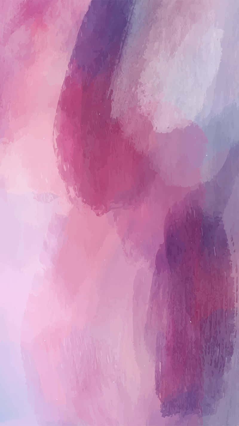 A Watercolor Painting With Pink And Purple Colors