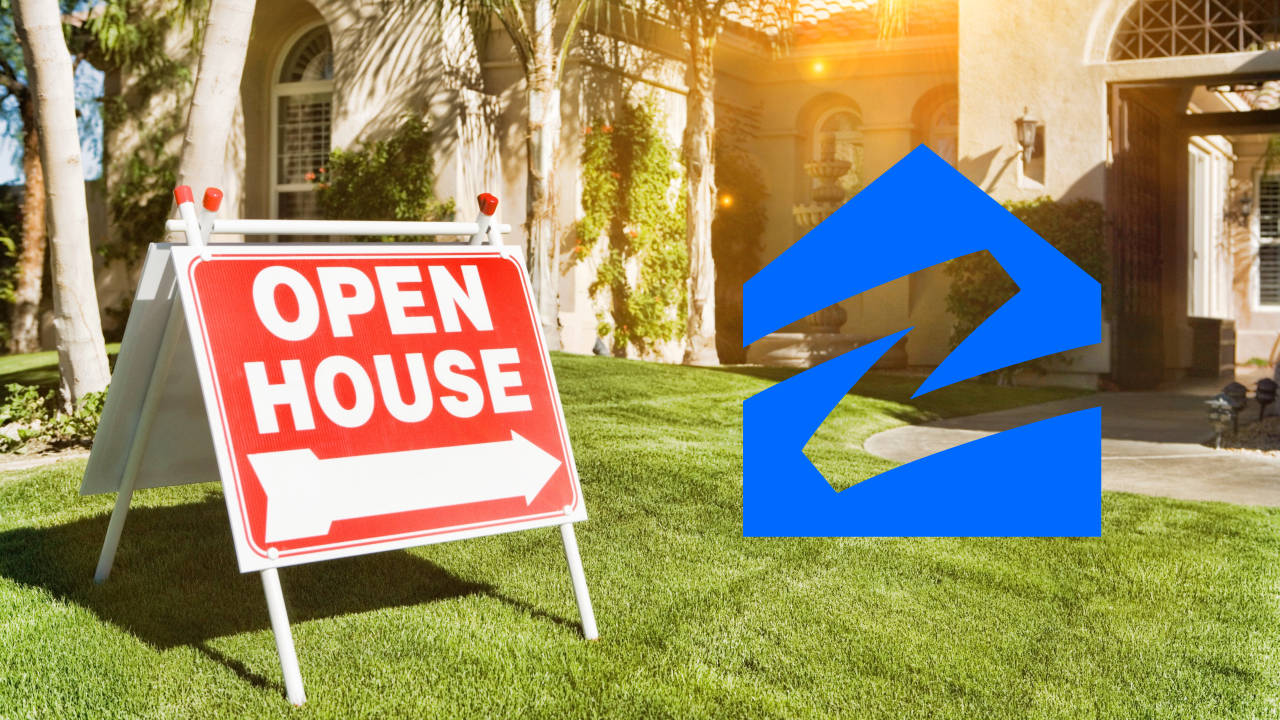 A Welcoming Open House Displayed On Zillow Website Background