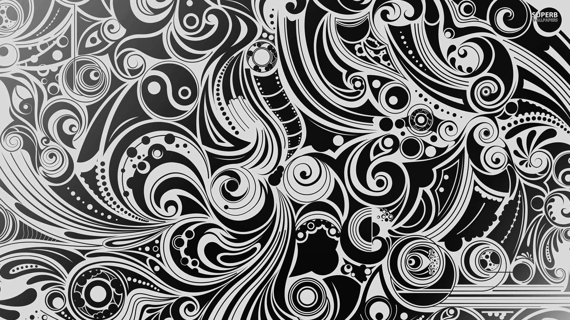 A Whimsical Black And White Abstract Art