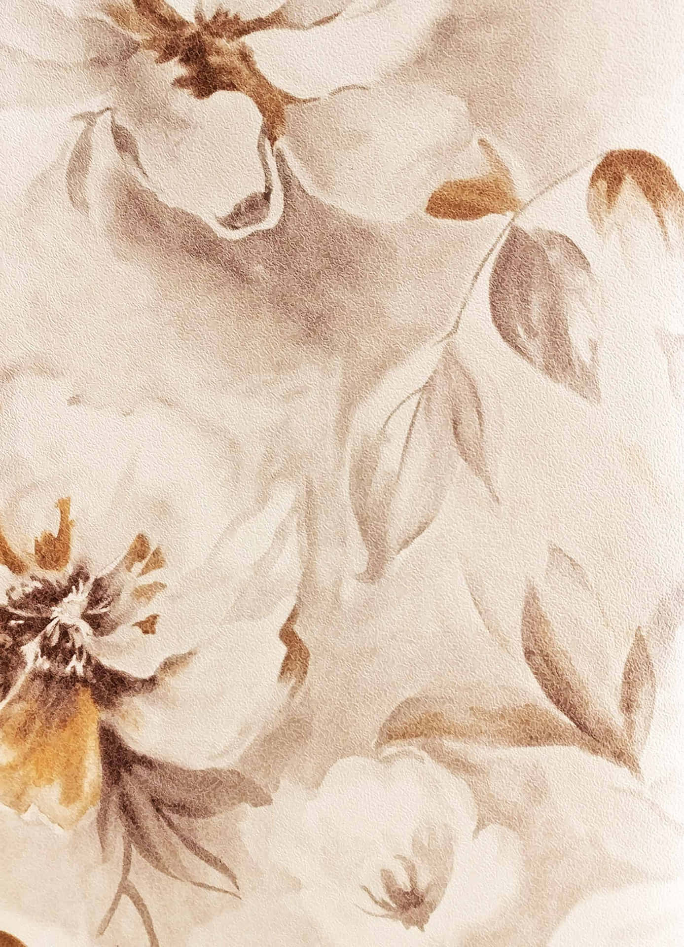 A White And Brown Floral Wallpaper