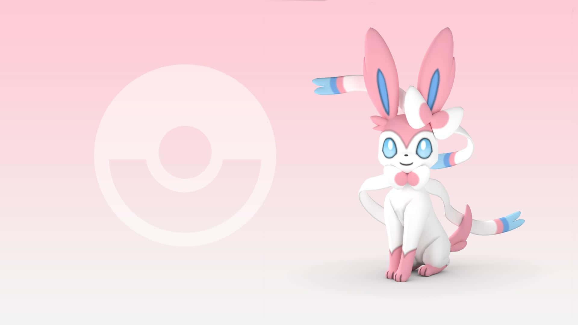 A White And Pink Bunny With A Pink Background Background