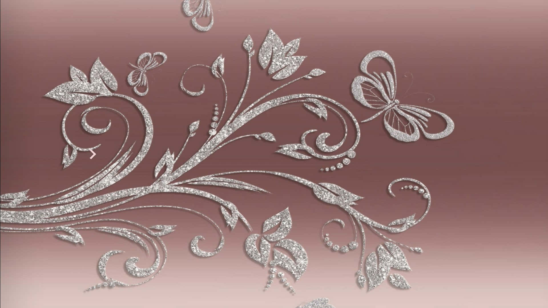 A White And Silver Flower Pattern On A Pink Background