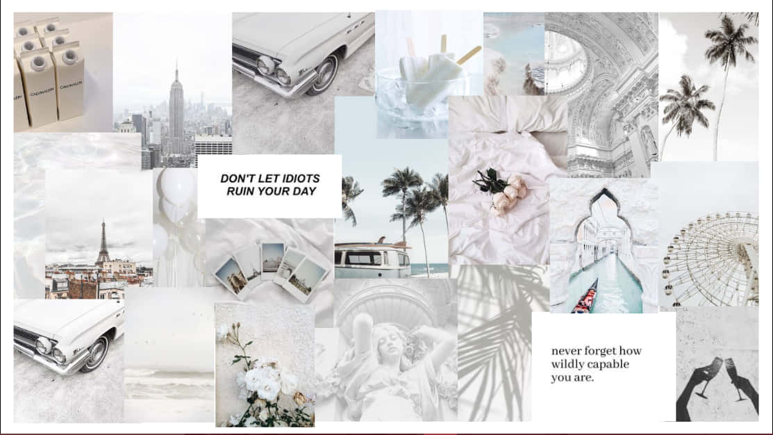 A White And White Collage With A White And White Theme Background