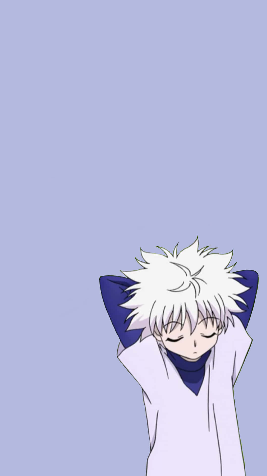 A White Anime Character With His Head On His Hands Background