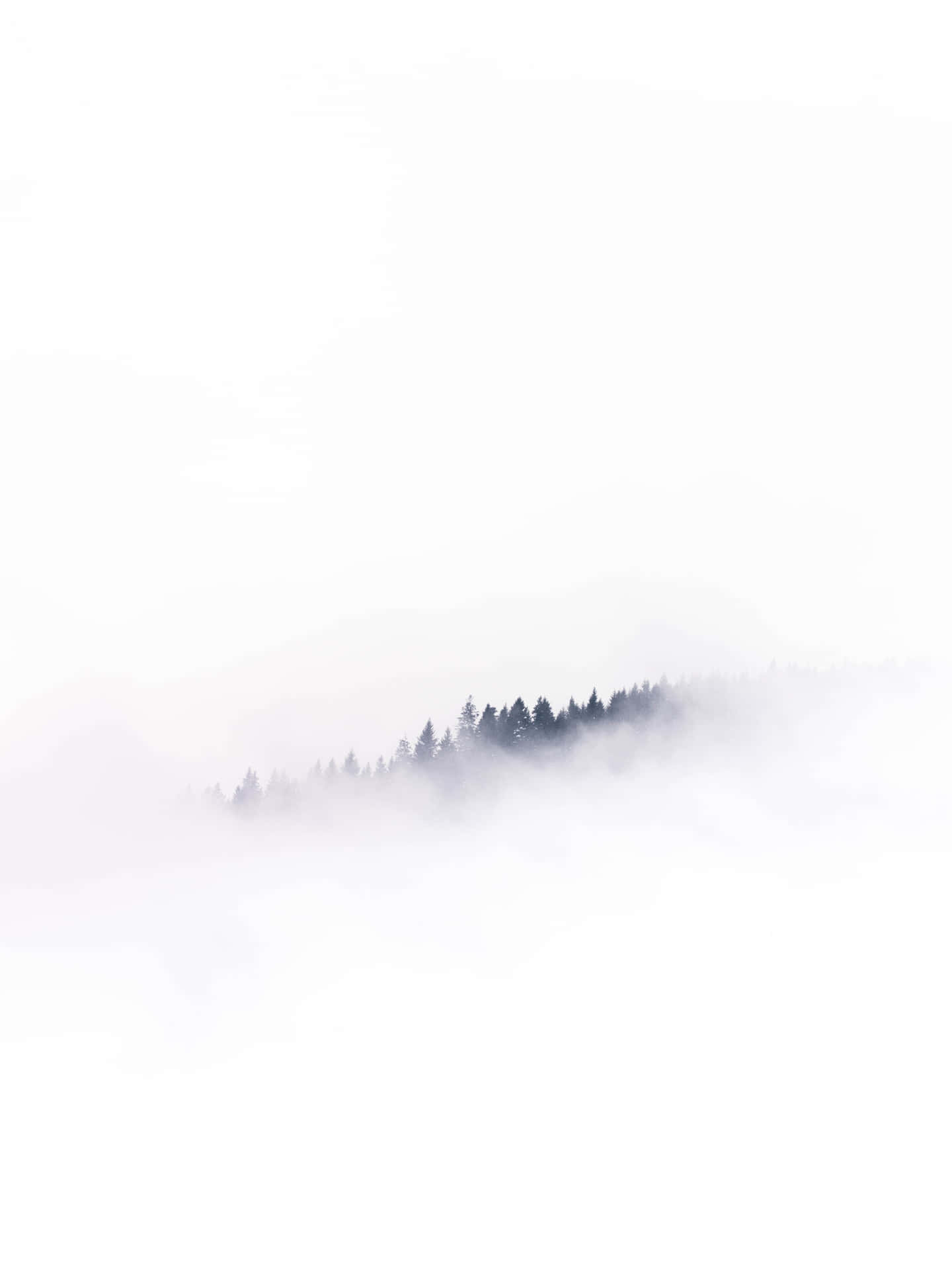A White Background With A Fog Covering A Hill Background