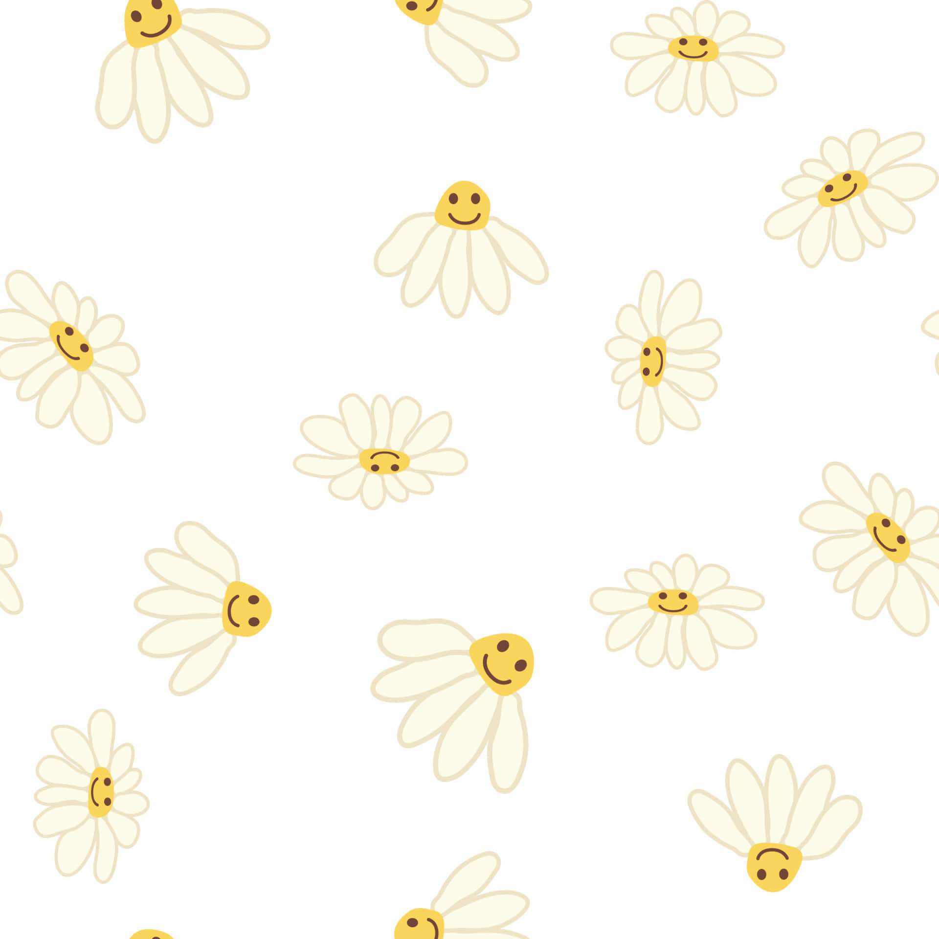 A White Background With Yellow Daisies On It Background