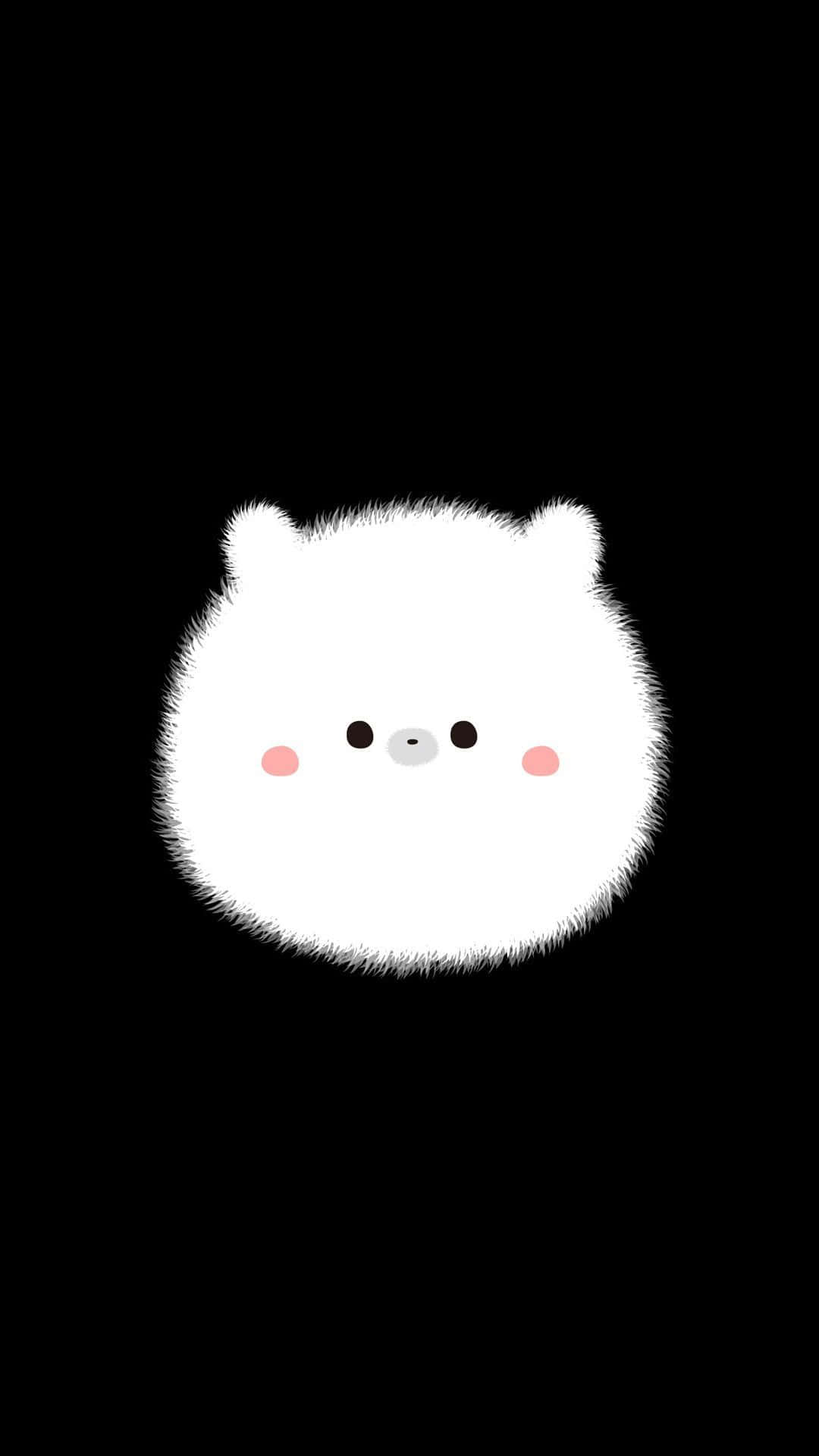 A White Bear With Pink Eyes On A Black Background Background