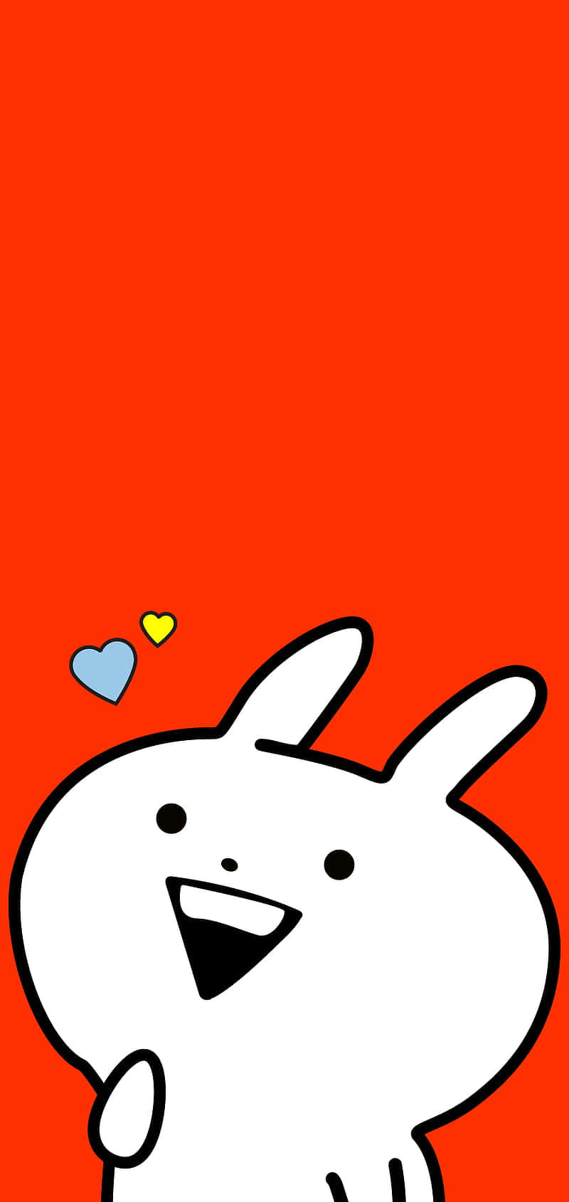 A White Bunny With A Heart On His Face Background