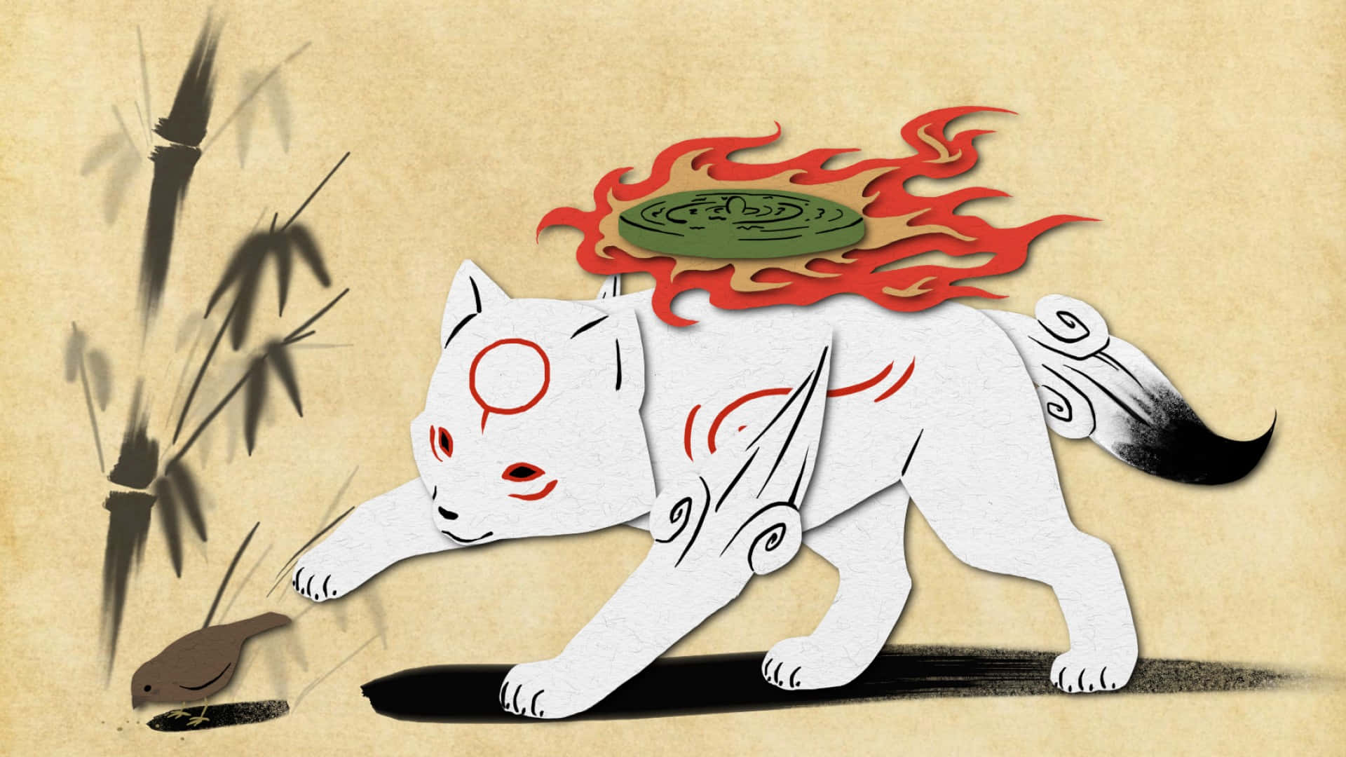 A White Cat With A Red Flame On Its Head