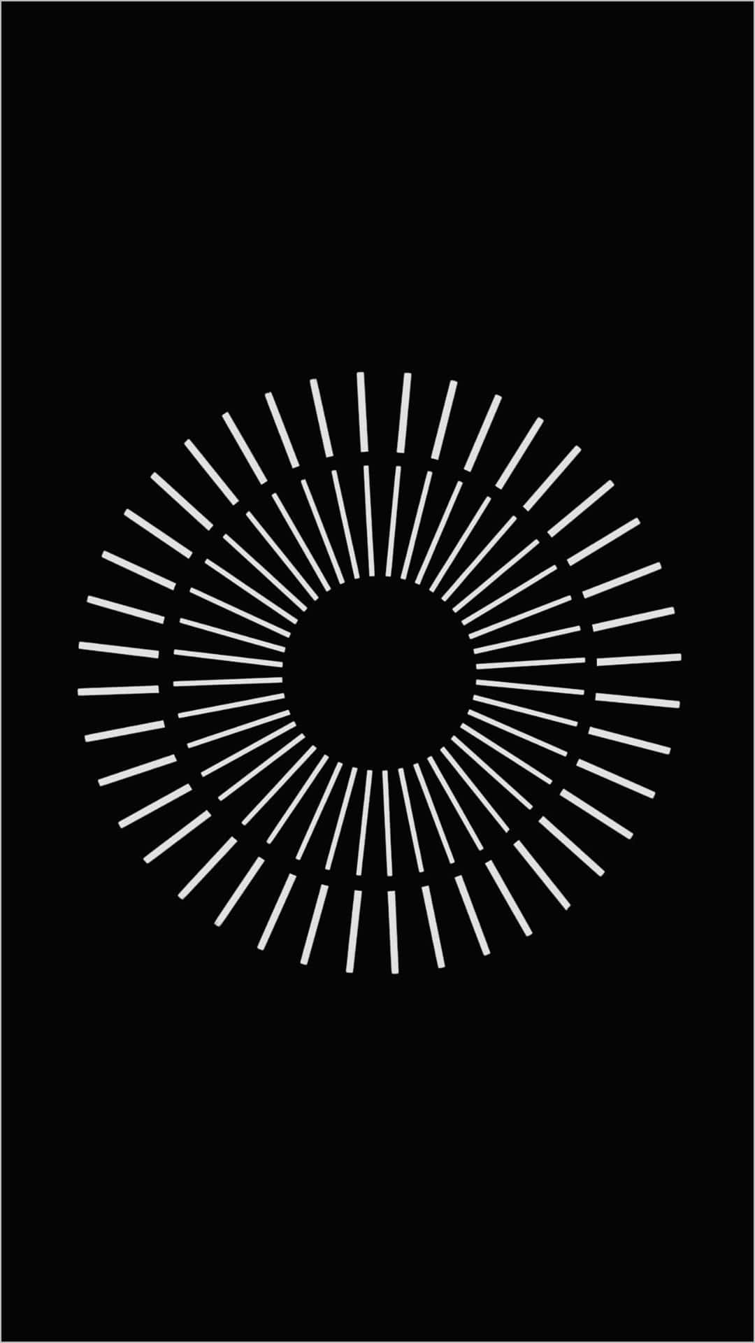 A White Circle With Lines On A Black Background Background