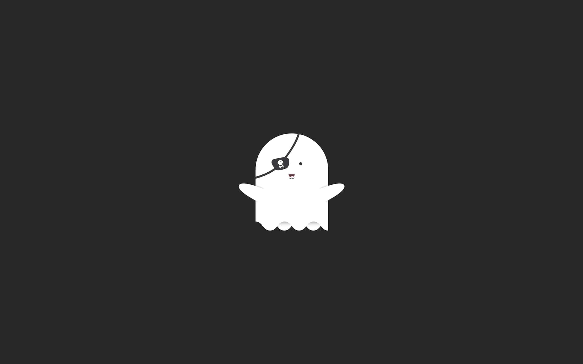 A White Ghost With A Black Background Background