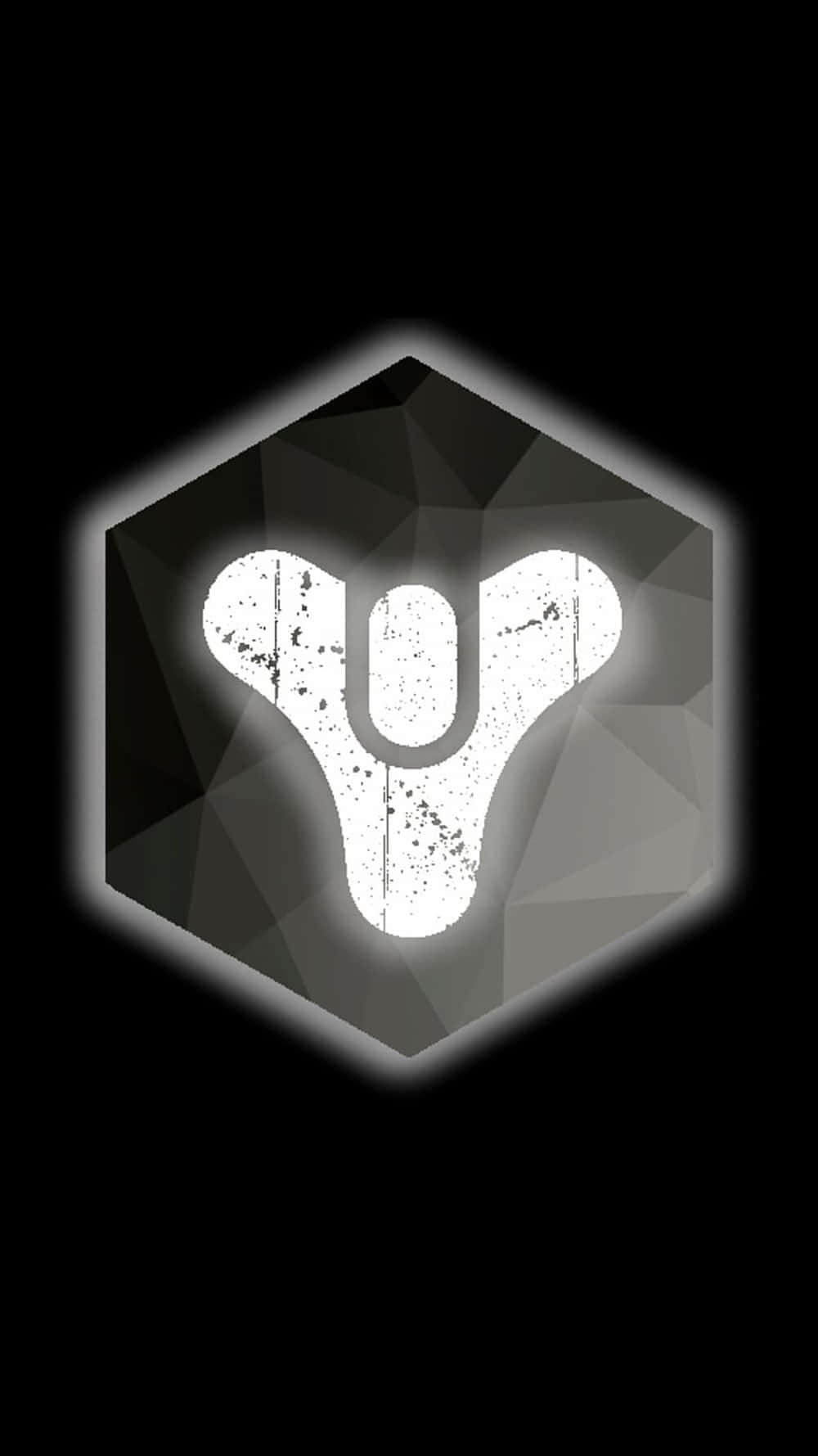 A White Hexagonal Logo On A Black Background Background