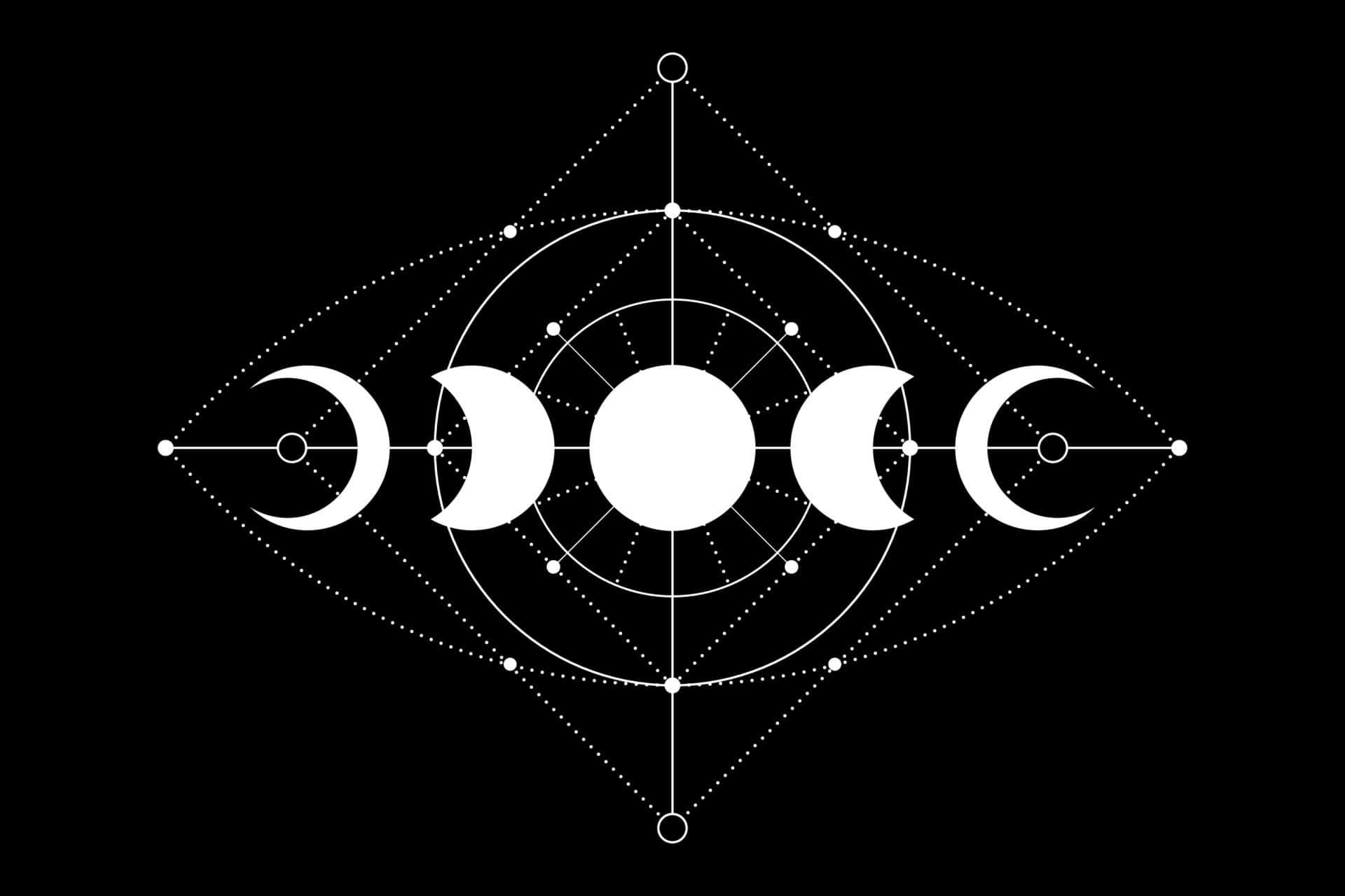 A White Image Of A Moon Phase Symbol Background