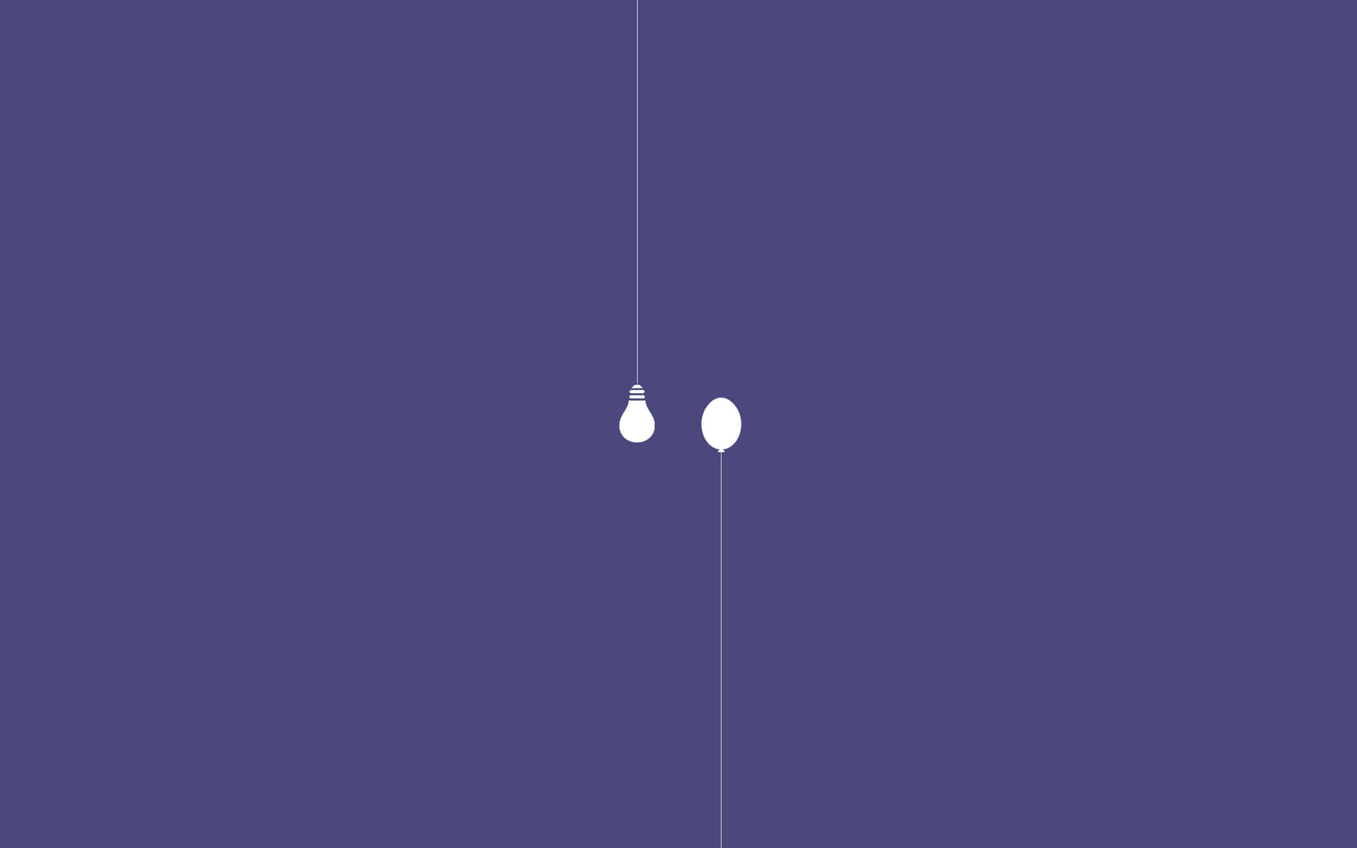 A White Light Bulb Hanging From A Purple Background Background