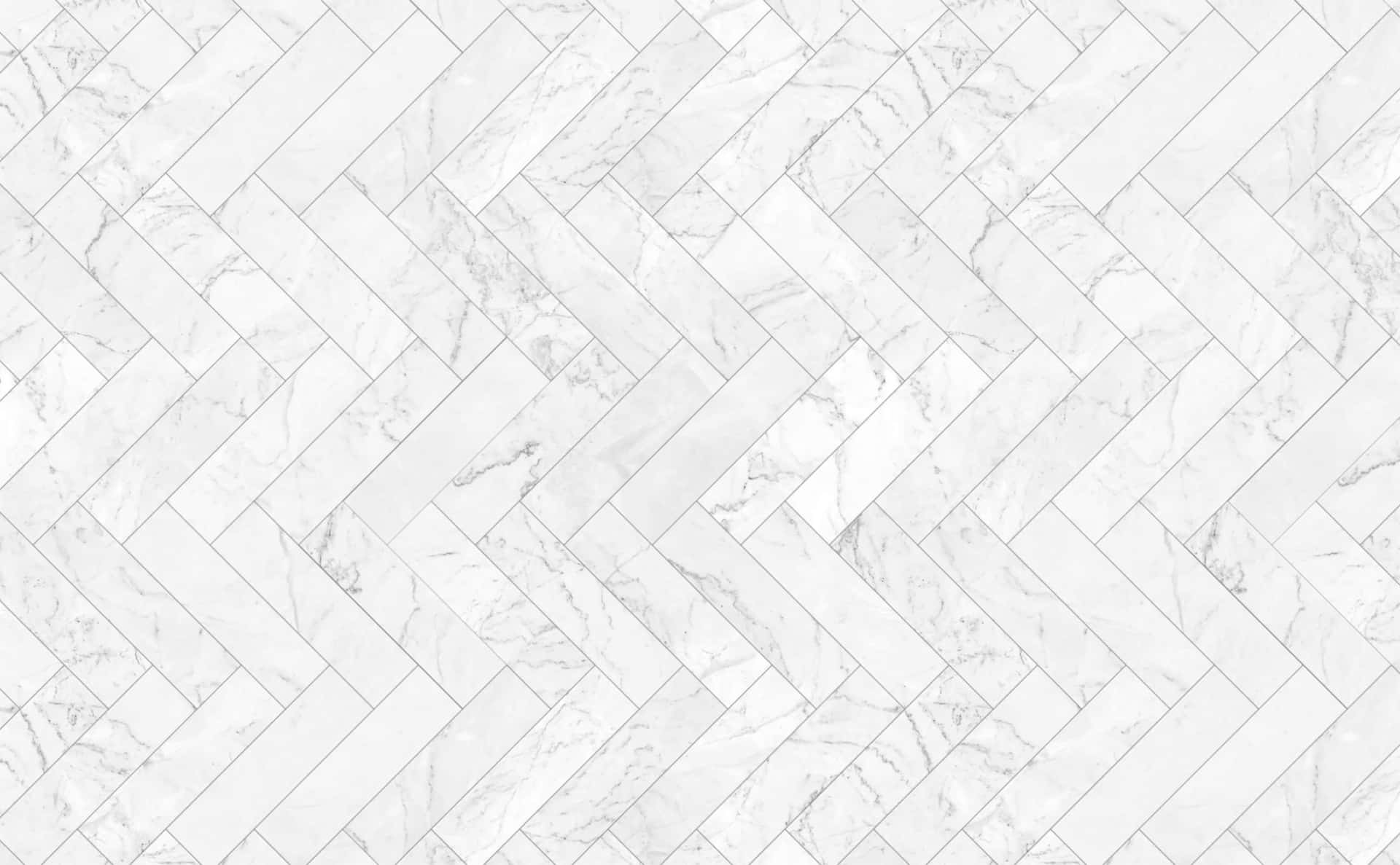 A White Marble Tile Pattern With A Chevron Pattern Background