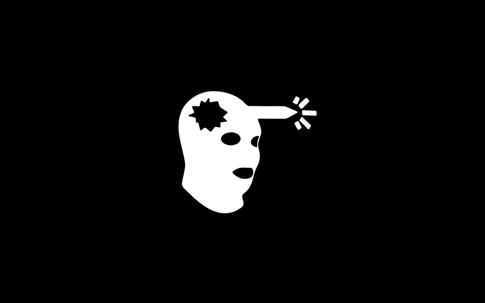 A White Mask With A Black Background Background