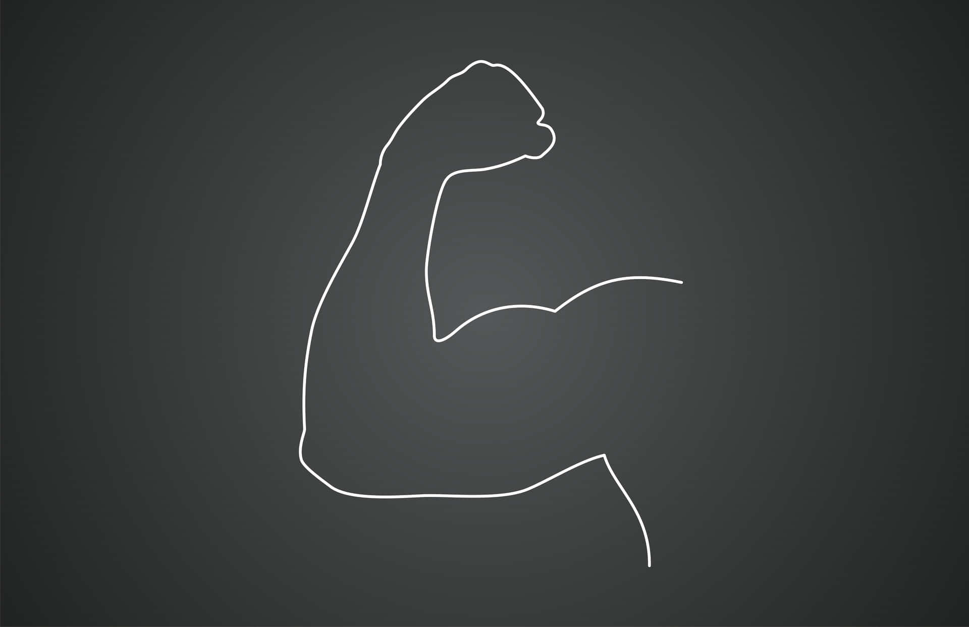 A White Outline Of A Muscle On A Black Background Background