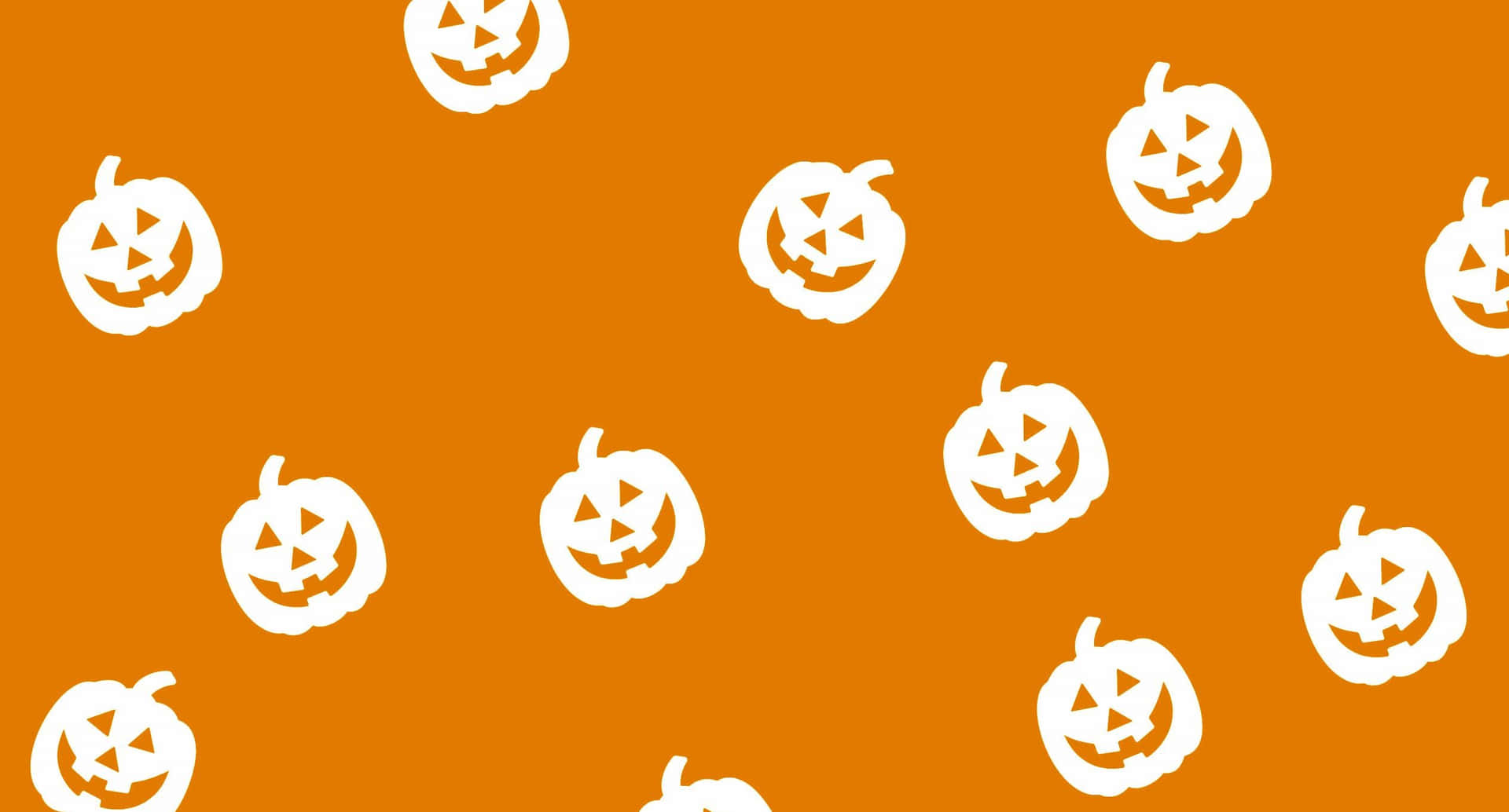 A White Pattern Of Pumpkins On An Orange Background Background