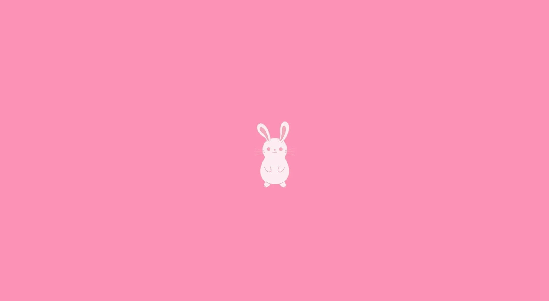 A White Rabbit On A Pink Background