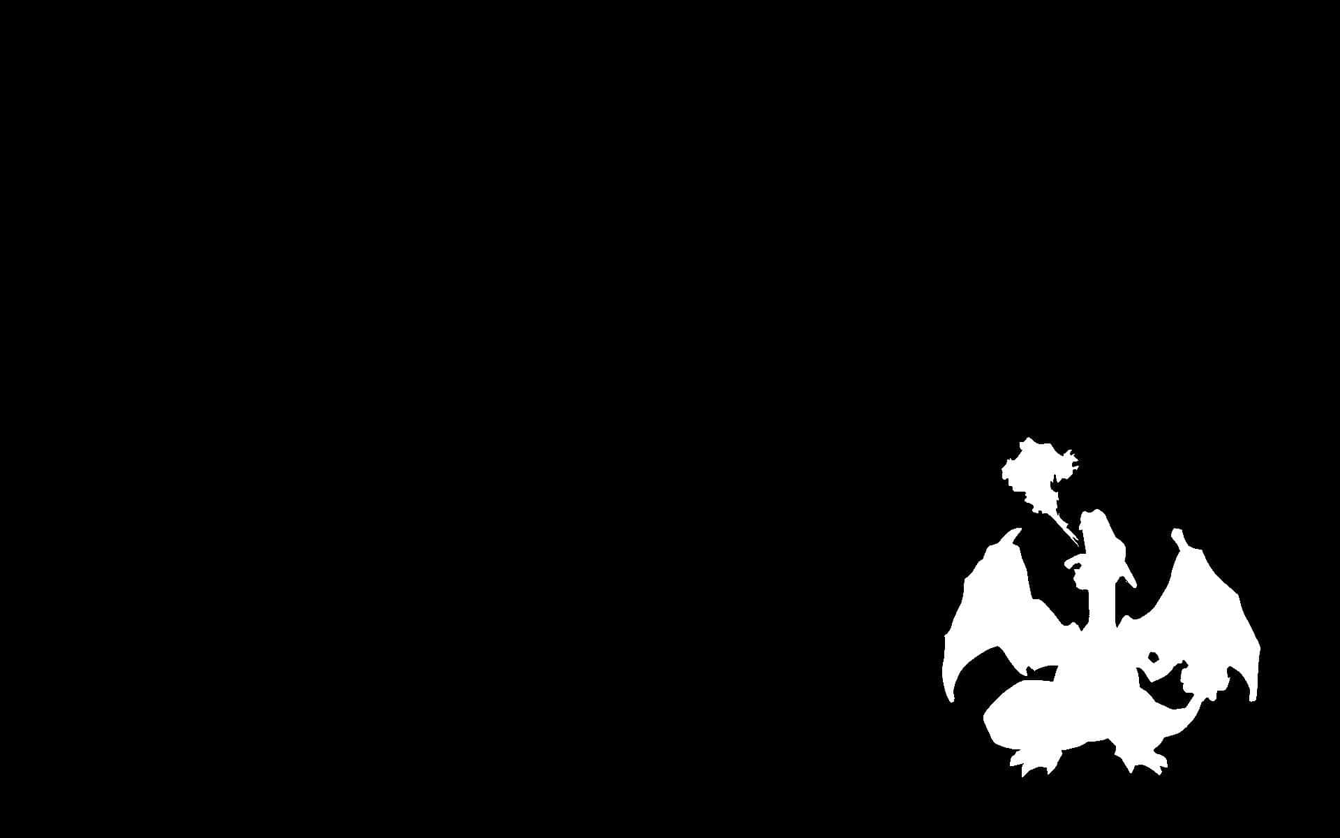 A White Silhouette Of A Dragon In The Dark Background