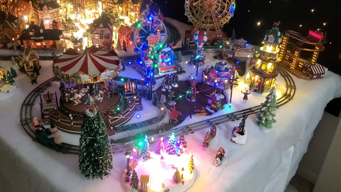 A Winter Wonderland In The Christmas Village Background