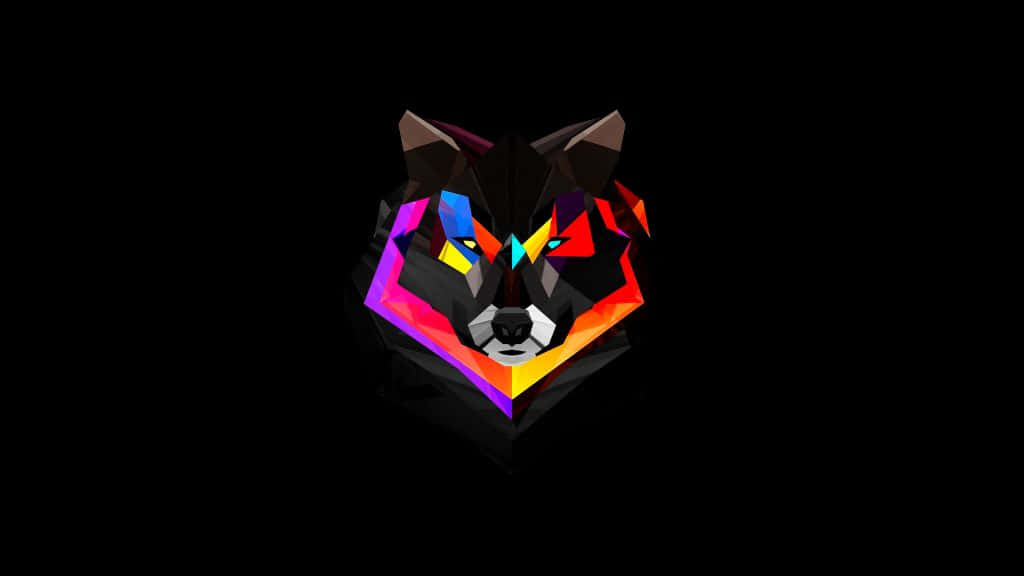 A Wolf Of Many Colors Background