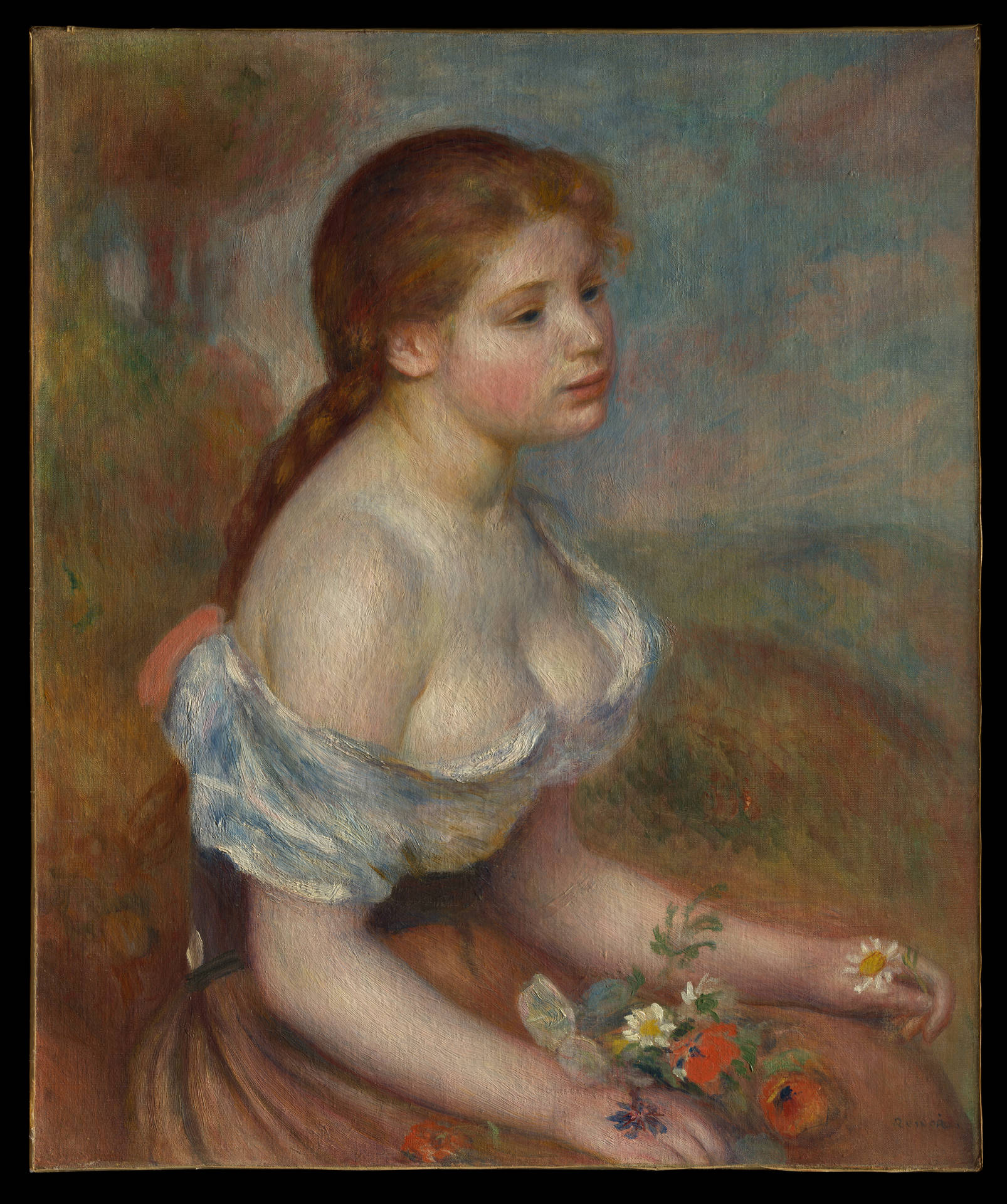 A Woman By Renoir Background