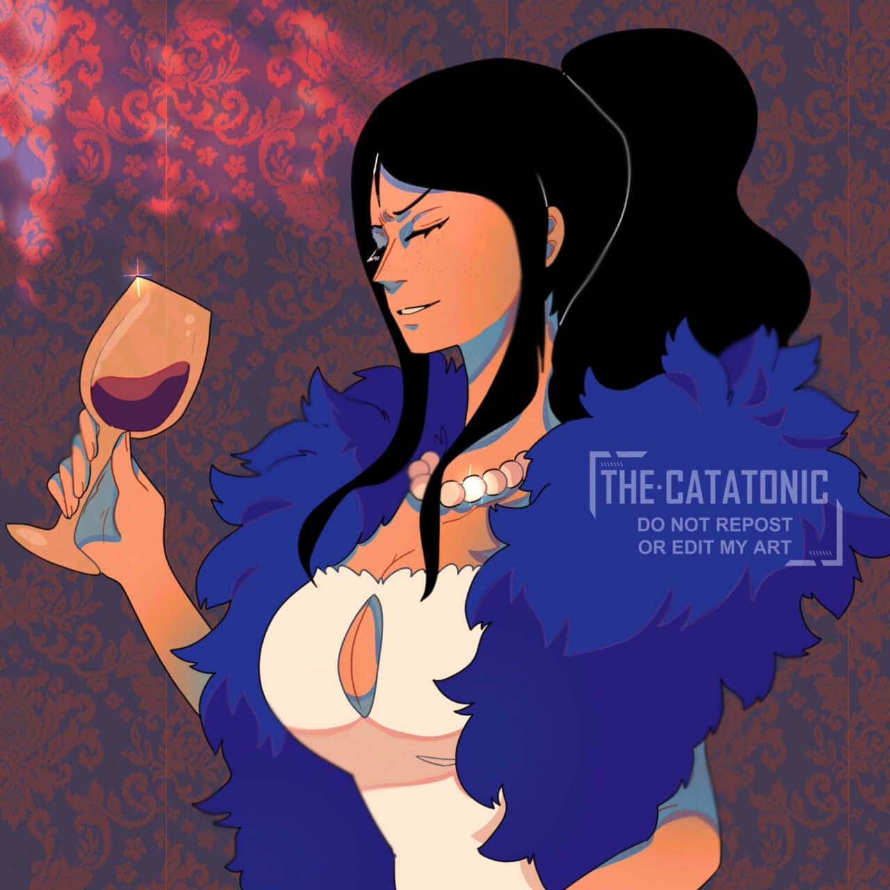 A Woman Holding A Wine Glass And A Cat