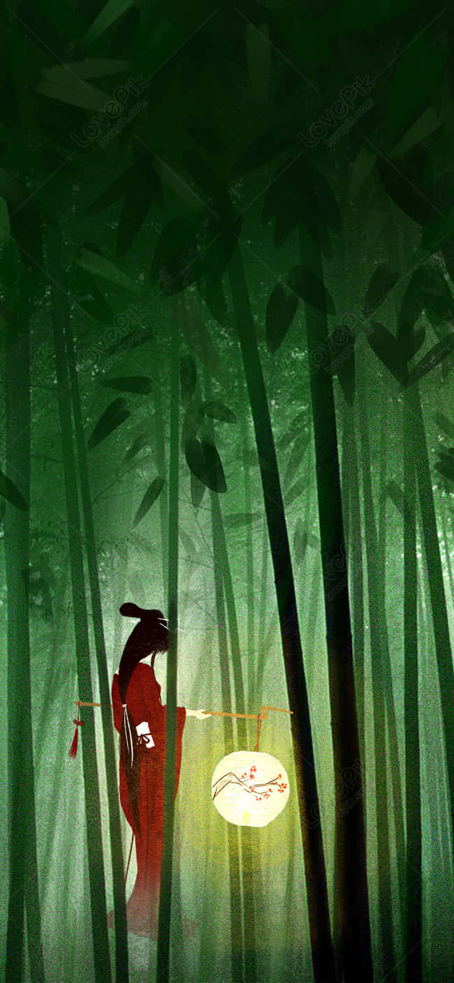 A Woman In A Red Dress Background