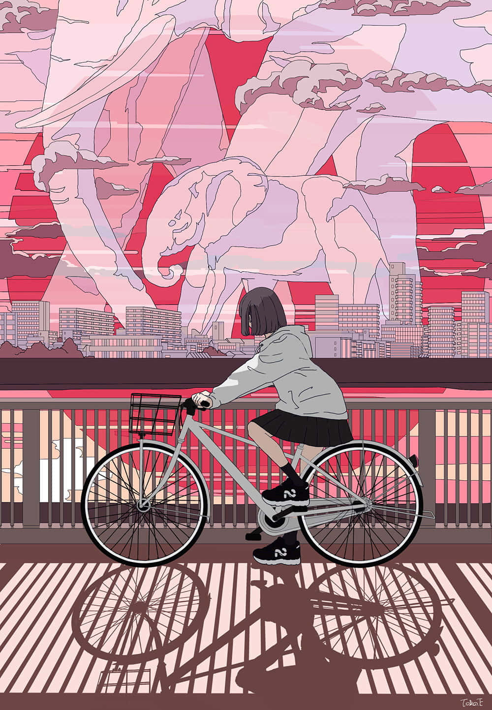 A Woman Riding A Bike Background