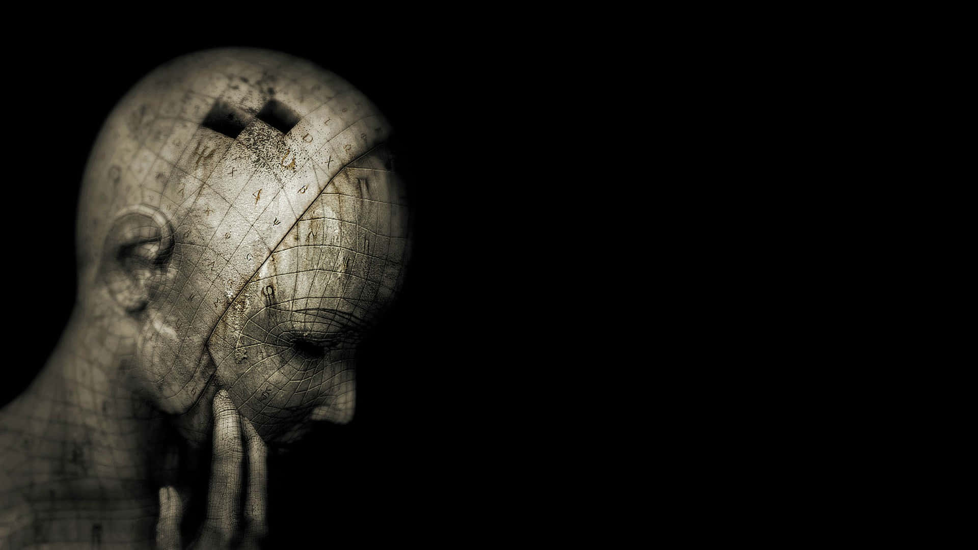 A Woman's Head With A Cross On It Background