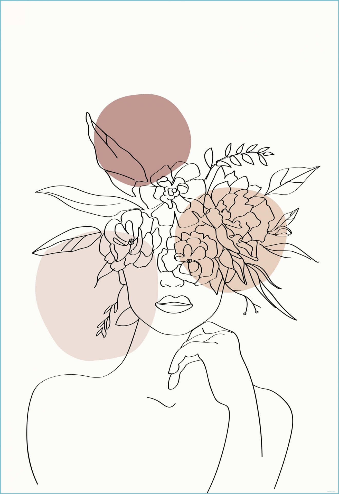 A Woman With Flowers On Her Head Background