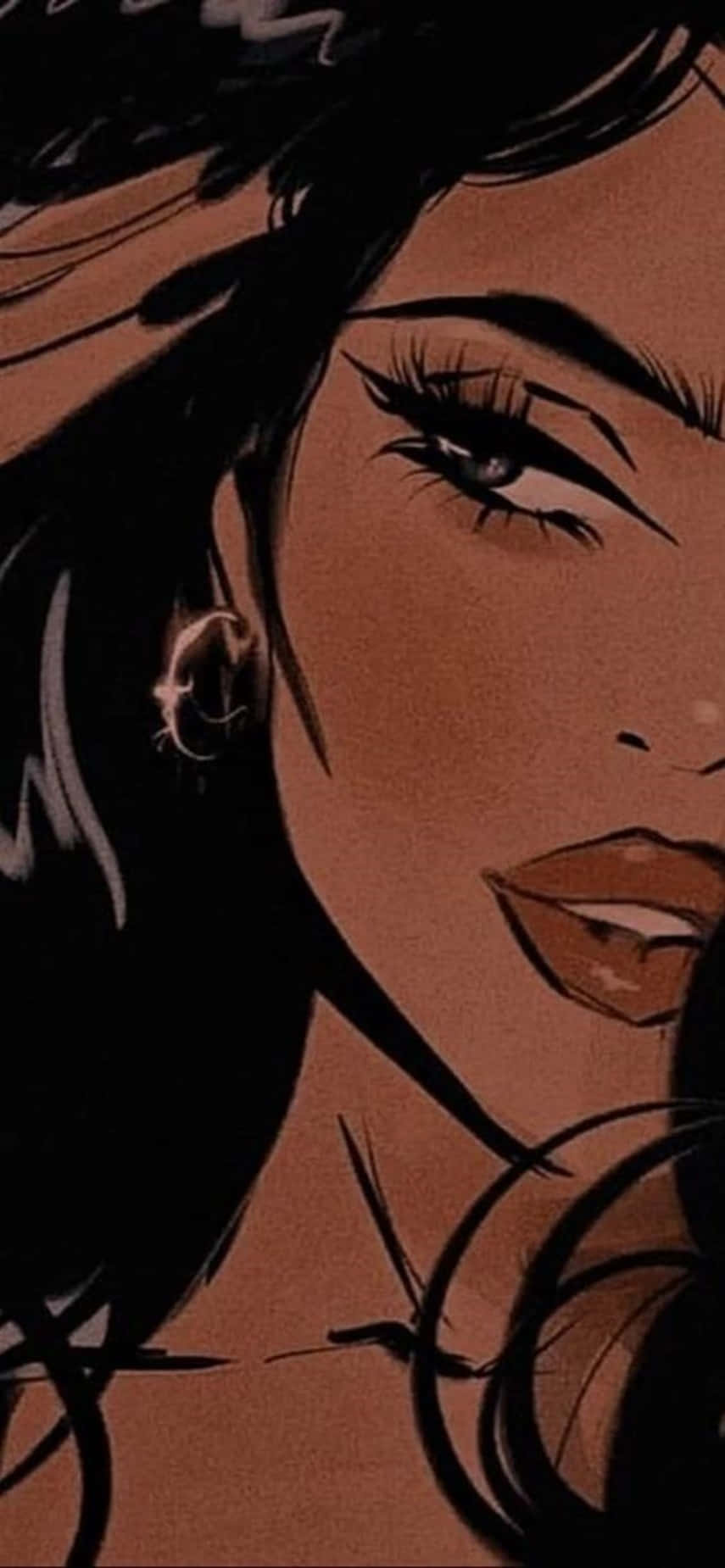 A Woman With Long Hair And A Black Dress