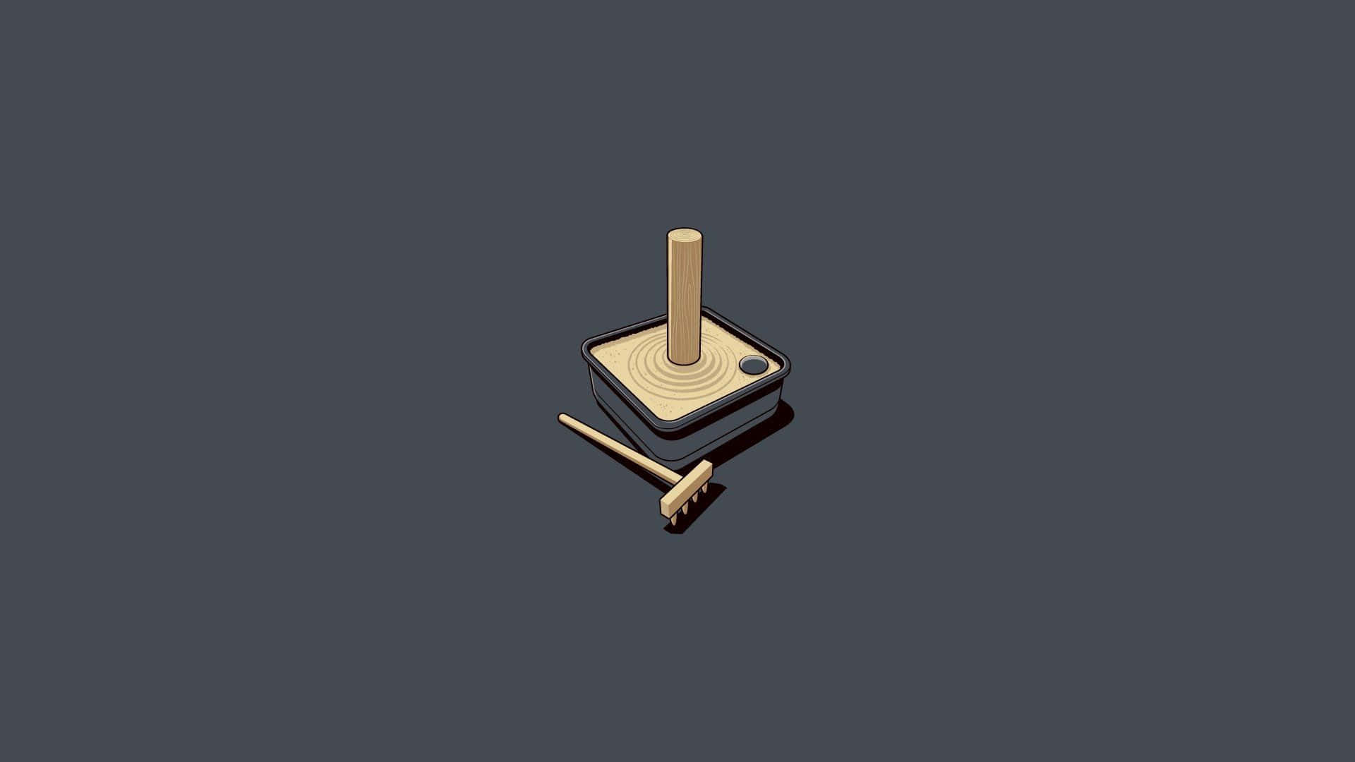 A Wooden Hammer And A Wooden Stick Background