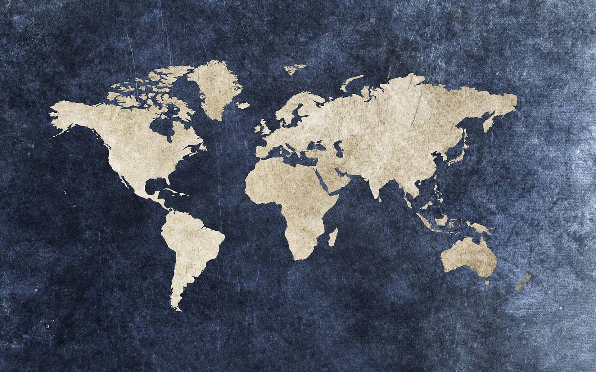 A World Map On A Blue Background