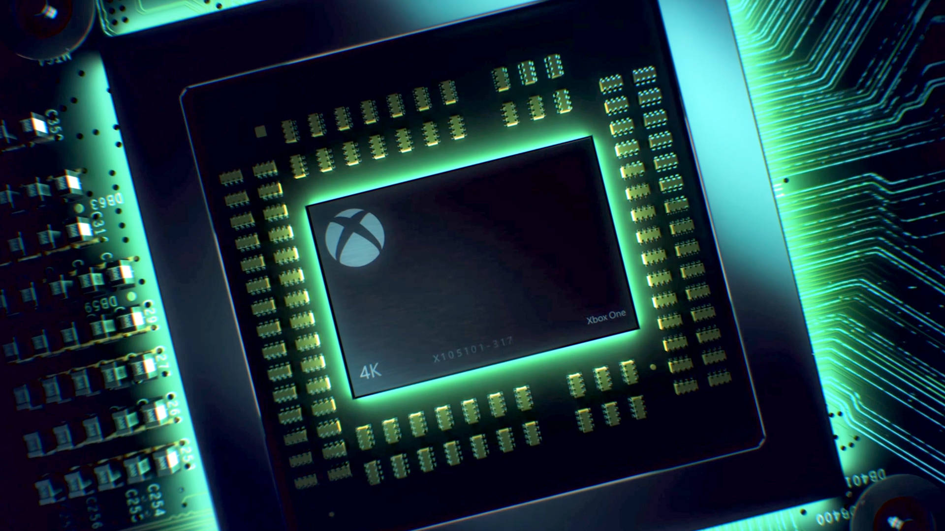 A Xbox One Cpu With A Green Light On It Background