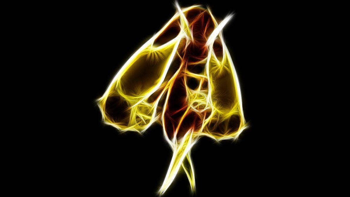 A Yellow And Black Butterfly With A Yellow Flame Background