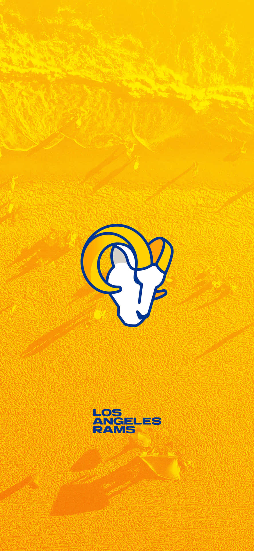 A Yellow And Orange Background With A Logo Of The Los Angeles Rams Background