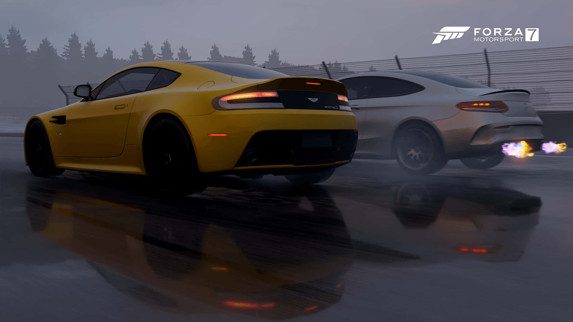 A Yellow Aston Db9 And A Yellow Aston Db9 Background